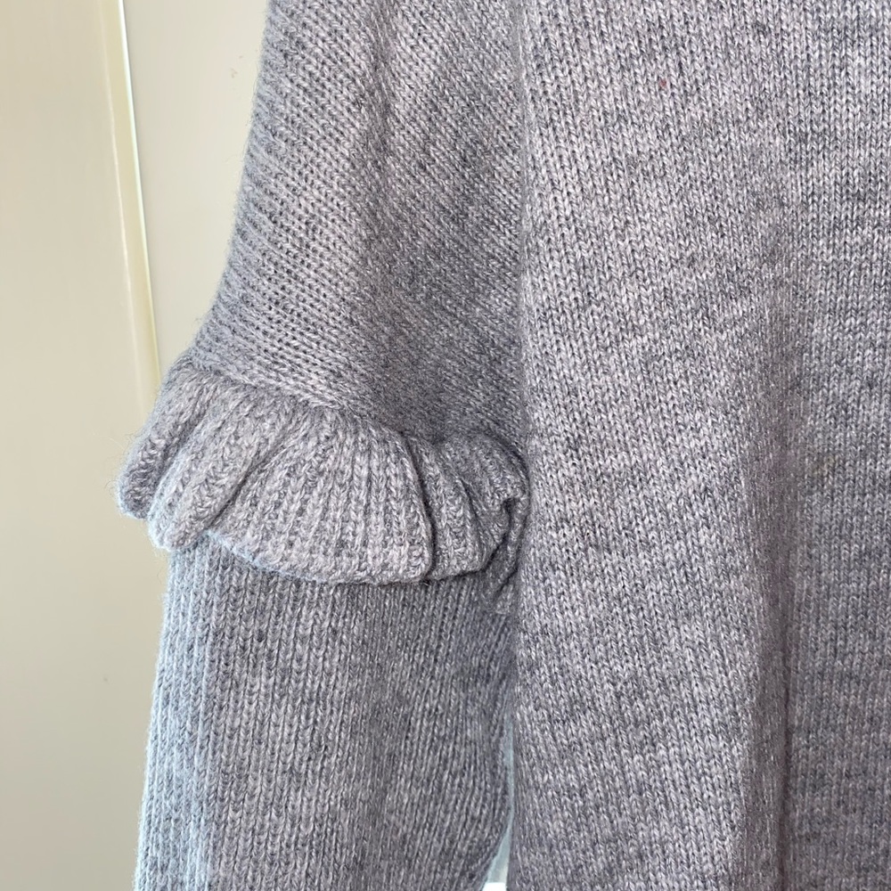 Grey Sweater With Ruffle Details - Picture 3 of 3